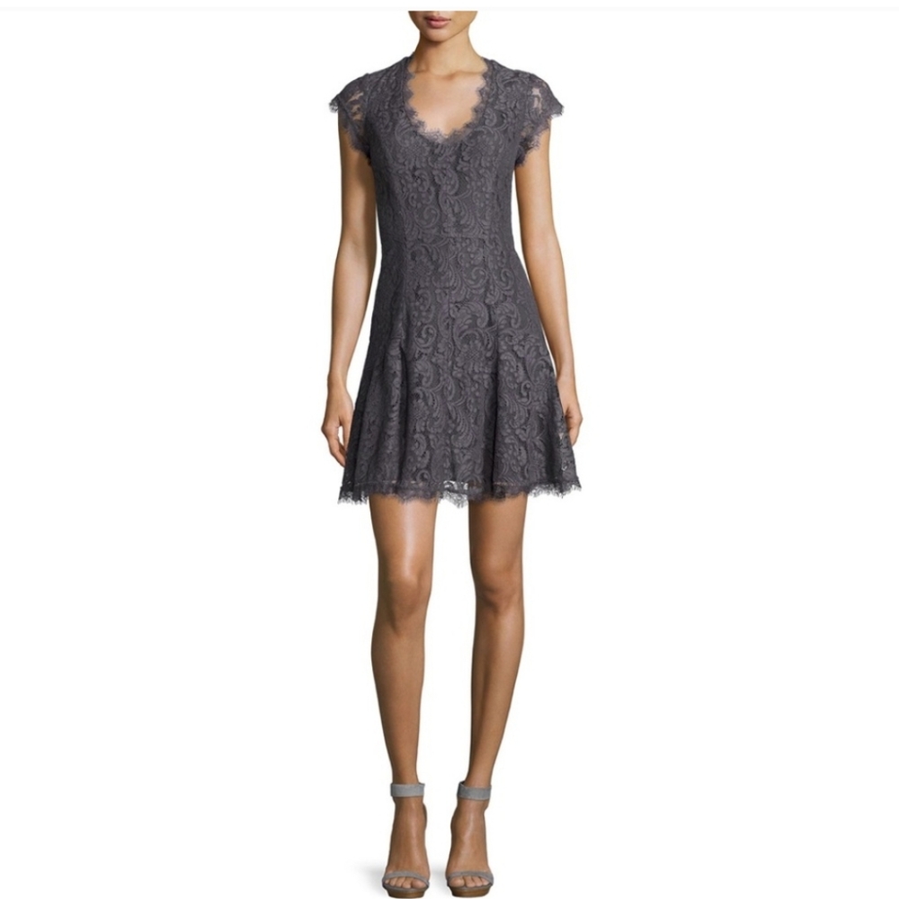 Joie Dark Grey Eshe C Lace Mini Dress Size 4